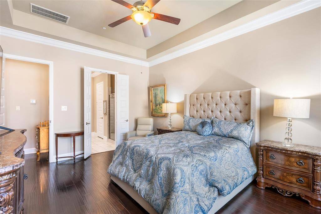 The primary suite is spacious, providing great space for all your personal items!
