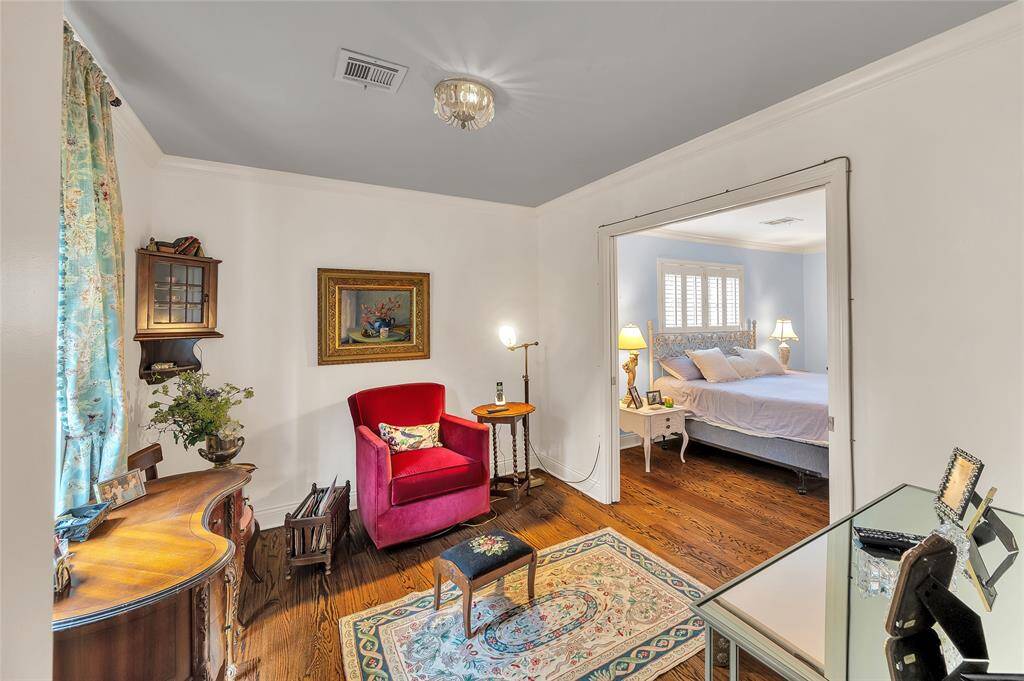 The bedroom suite with this sitting room and its light-filled space