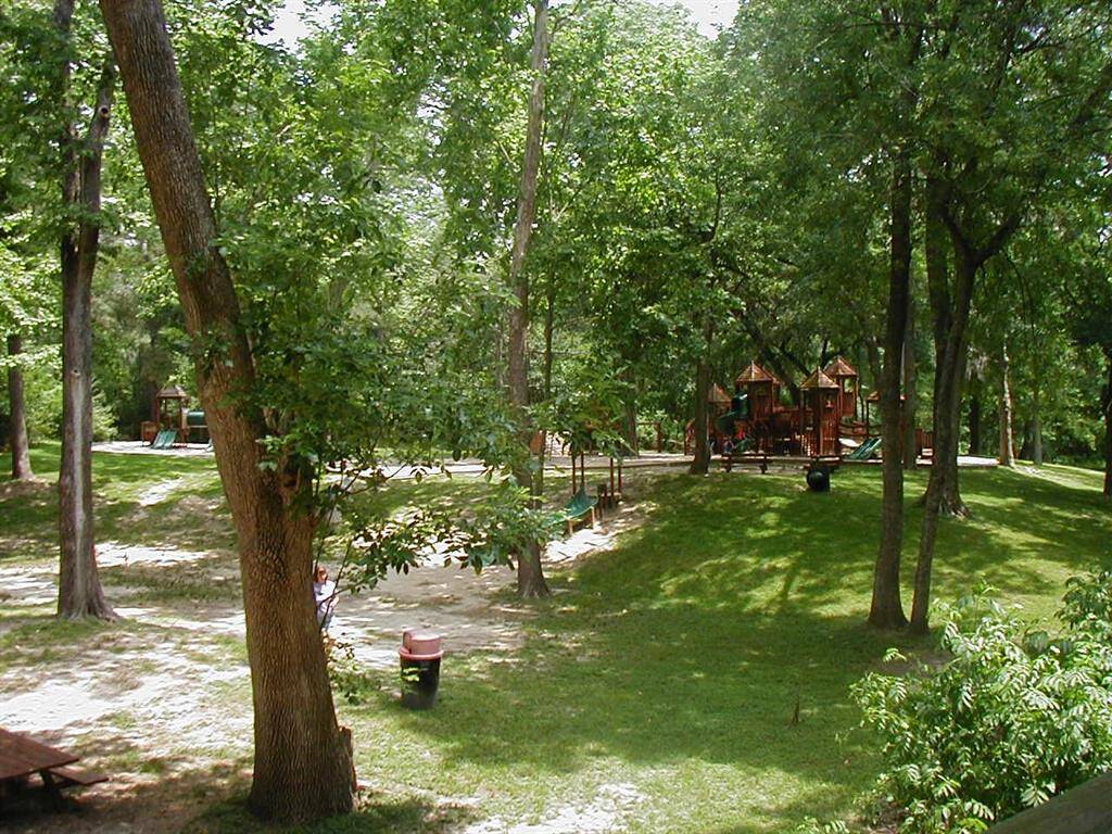 The spacious playground at the Club, a gathering place for both children and adults.