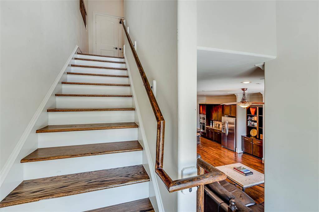 Stairs up to second floor