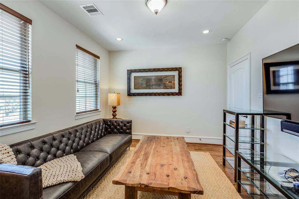 Second bedroom on third floor, hard wood floor, 2 inch blinds