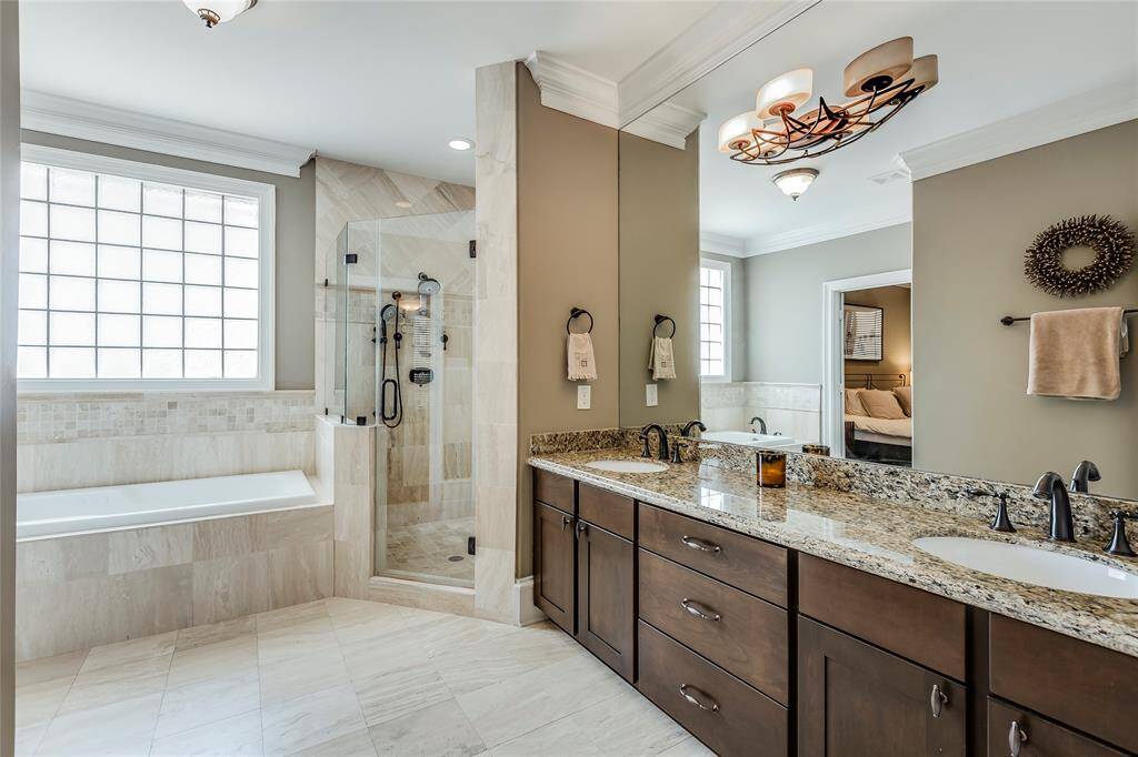 Primary Bathroom with large tub, oil rubbed bronze fittings