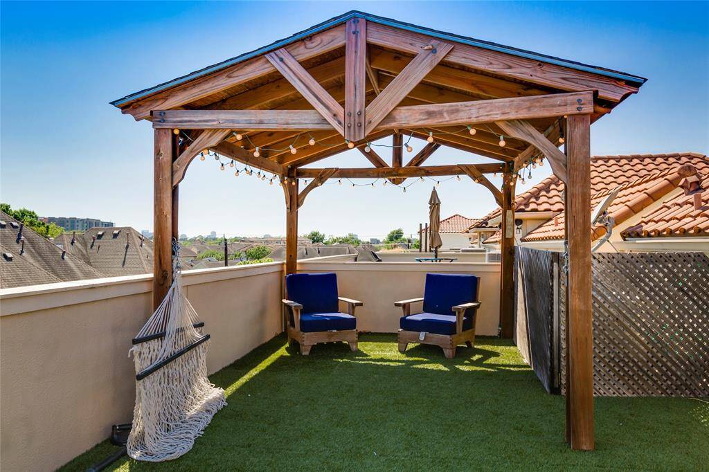 Fourth Floor patio with easy to maintain astro turf - great views of Houston