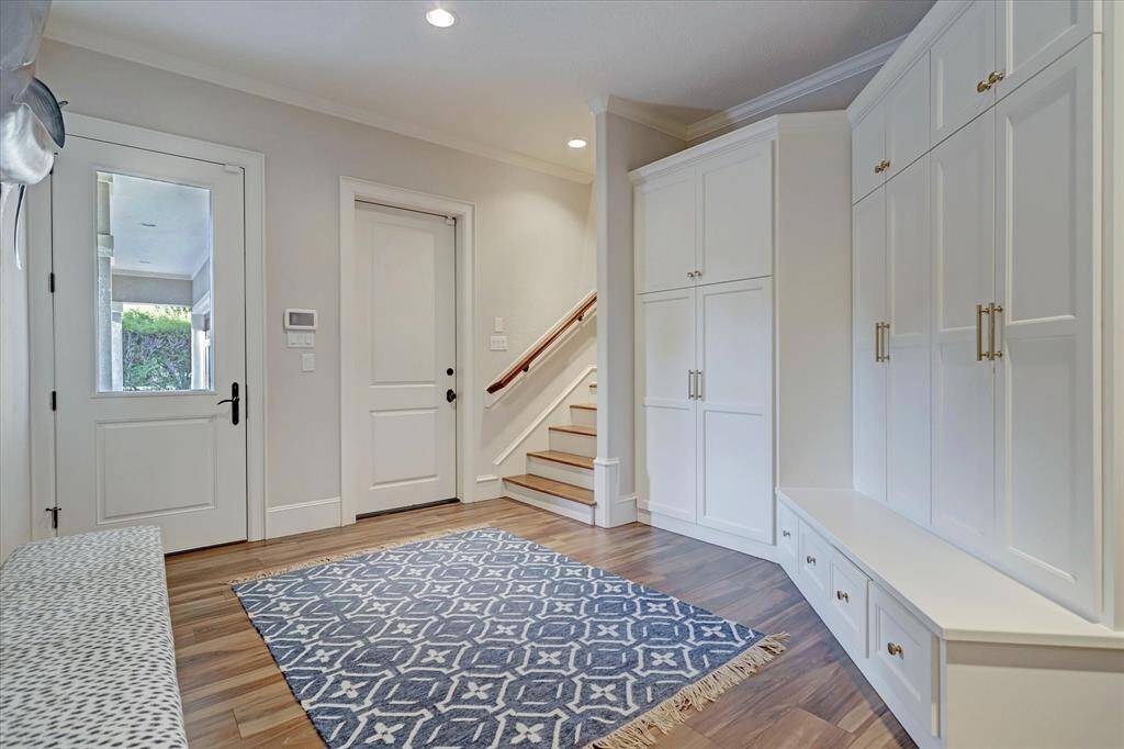 Thoughtfully designed mudroom with ample storage-perfectly suited for the needs of a busy, growing family.