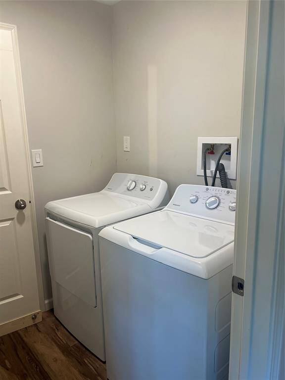 Utility room is in the house right off the garage. The washer and dryer are included.