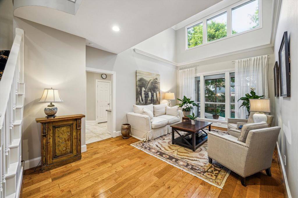 A neutral palette with natural hardwood floors create a warm backdrop for personal decorating touches.