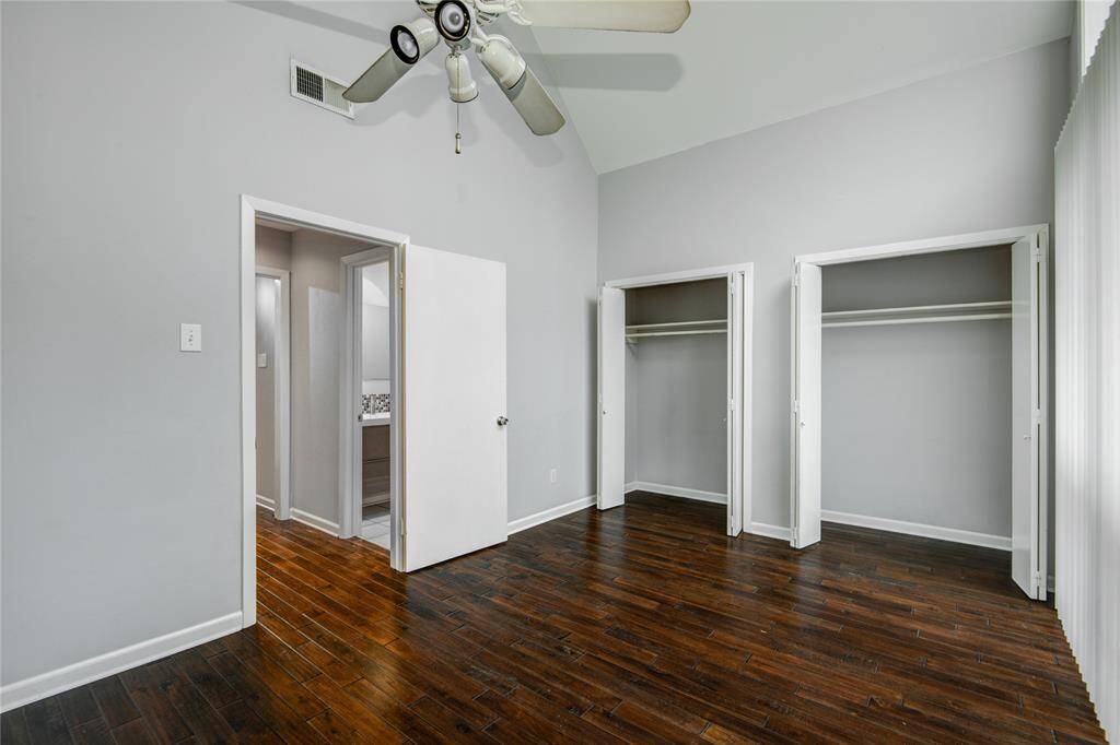 Double closets in the bedroom double the storage