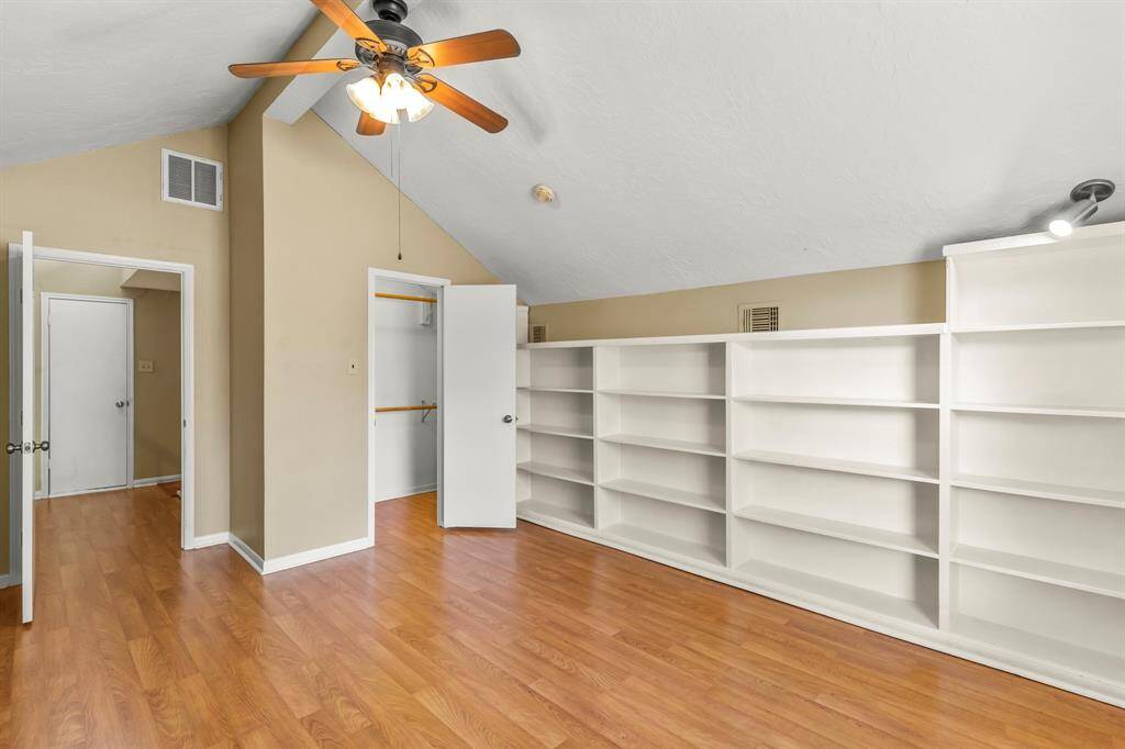 The game room is huge and has shelving and closet space for all of your games, toys, books or whatever!