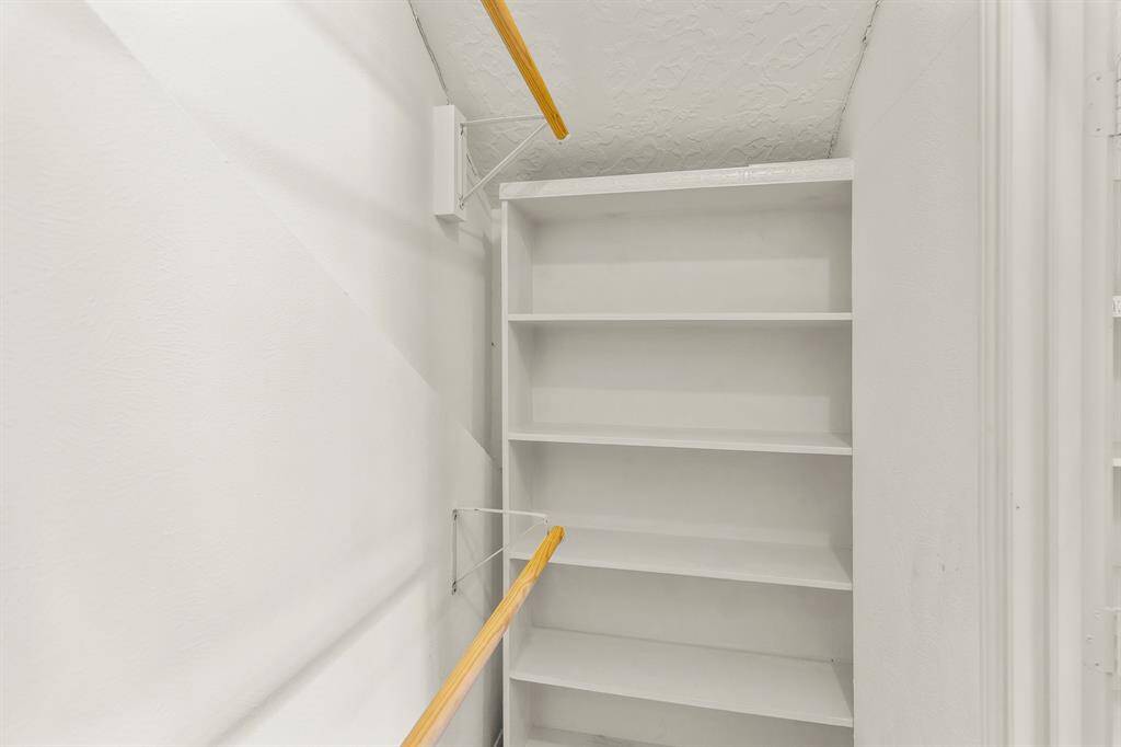 There is also a shelving unit in the game room closet