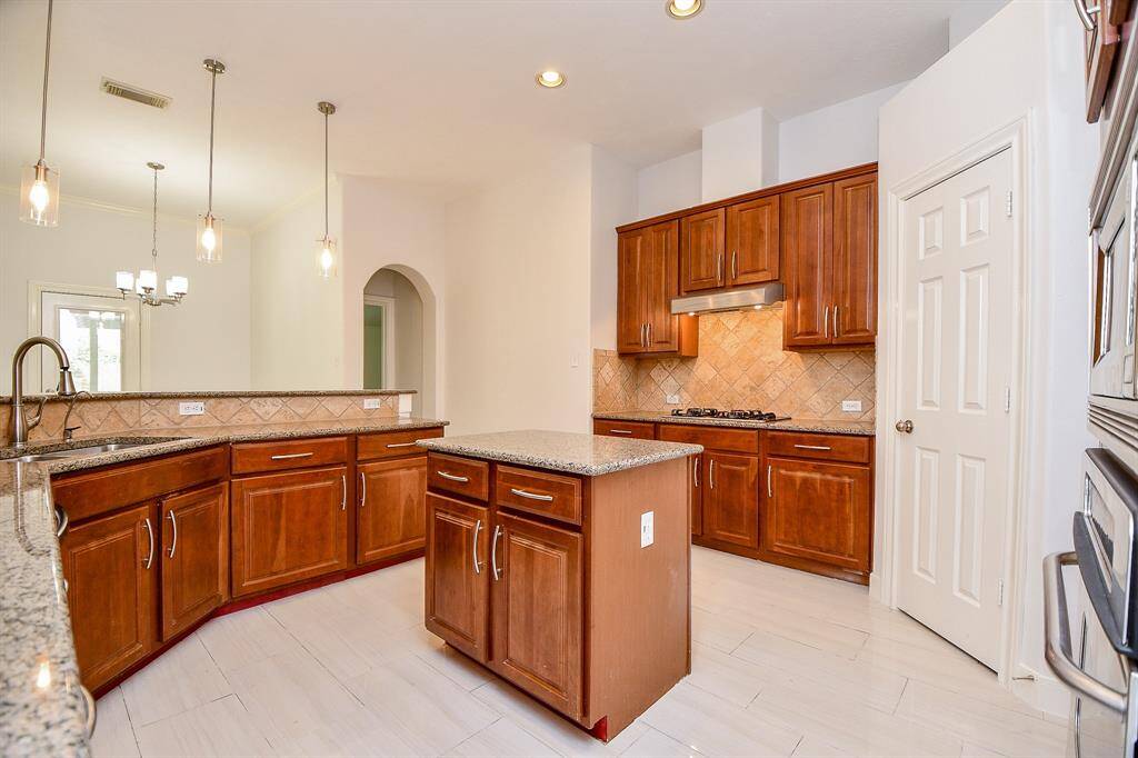 Island, Granite, and stainless steel