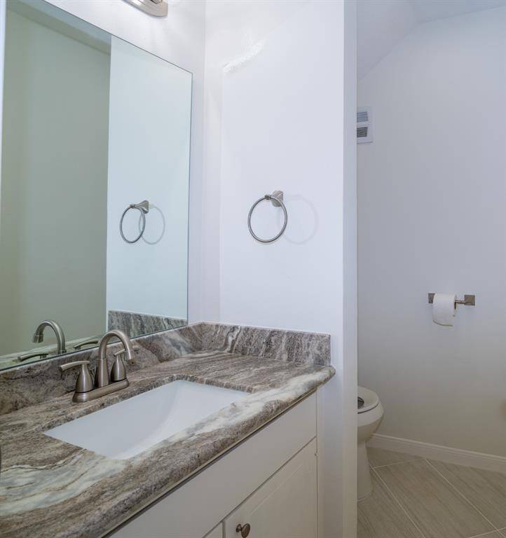 Guest half bath on first floor.