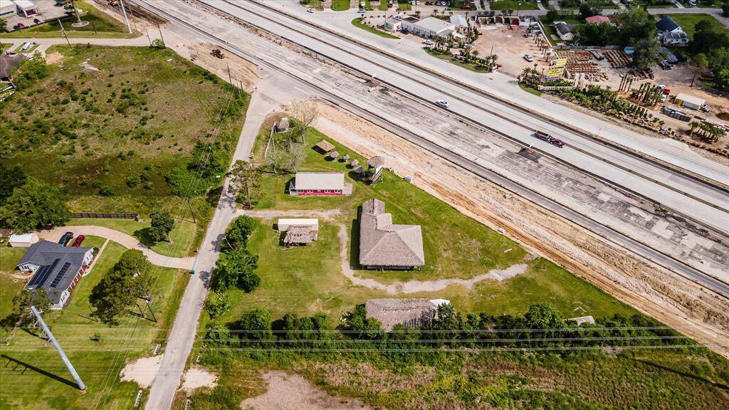 Aerial view looking past the Center Point easement
