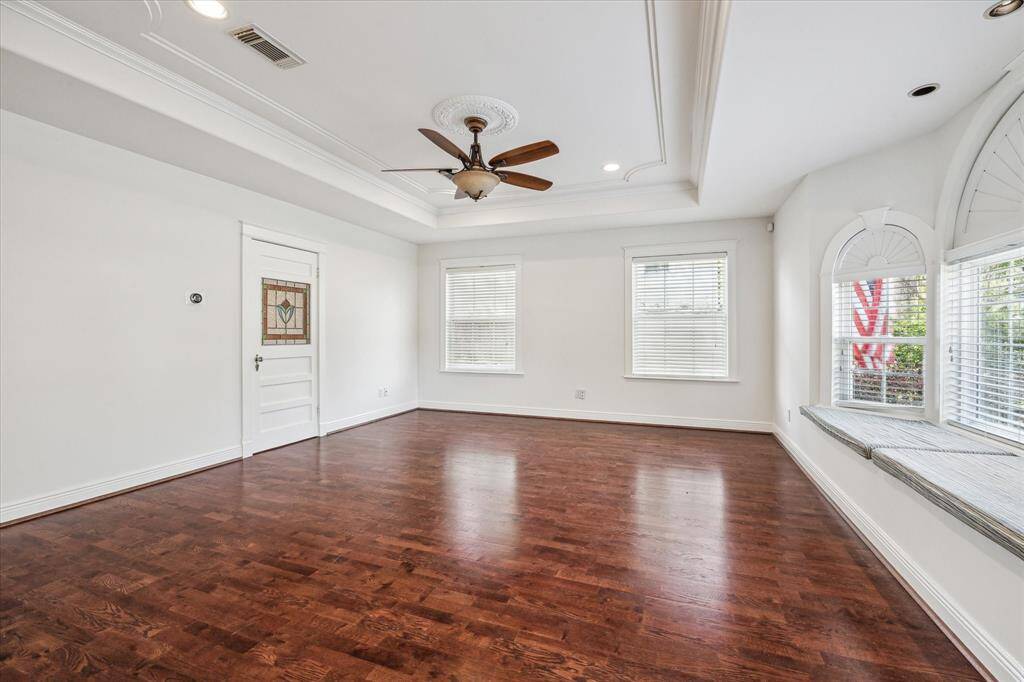 Primary bedroom is huge and has a window seat!