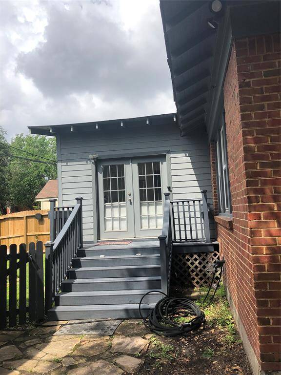 French doors to backyard