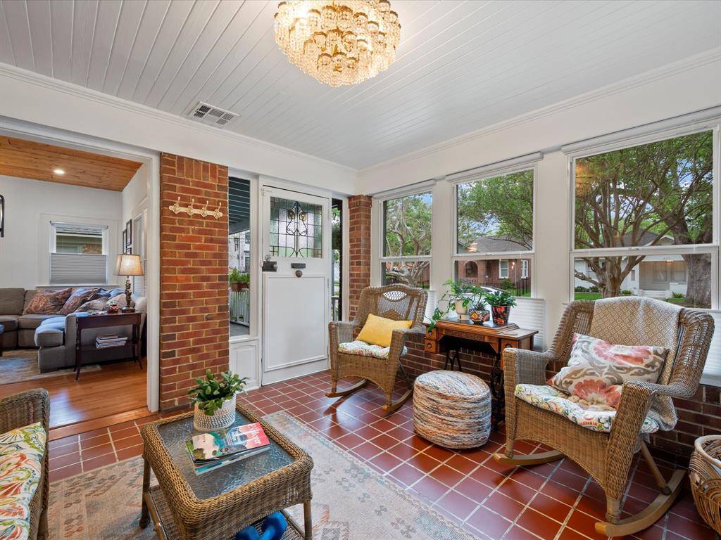 Cozy sunroom with lots of natural light.
