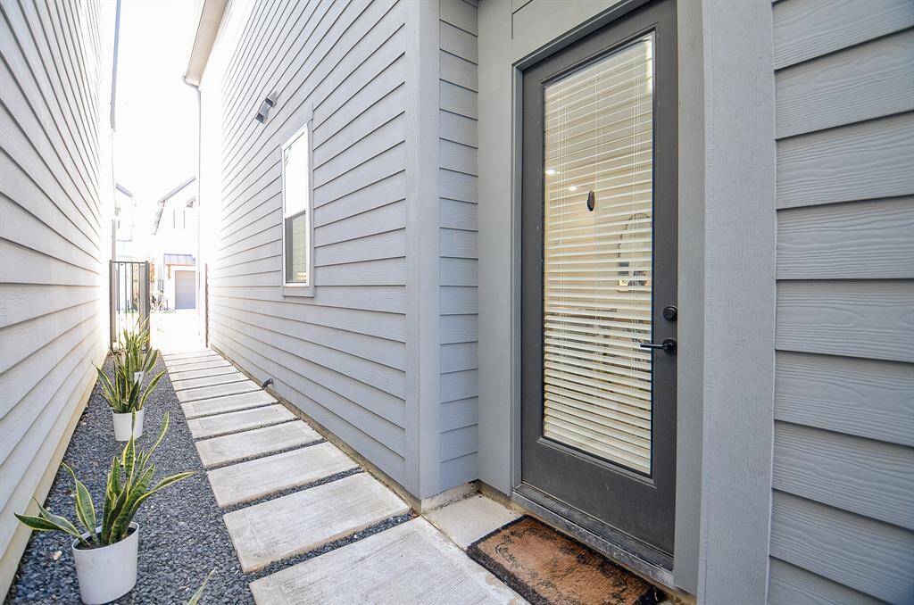 tidy, paved entryway