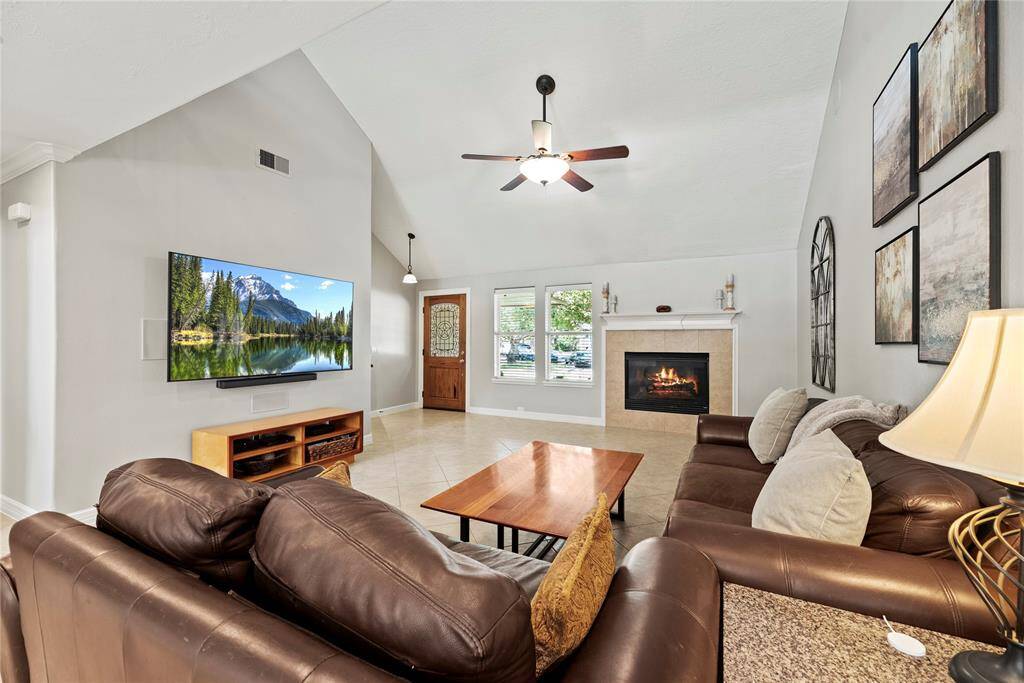 Sit by the glow of the living room fireplace for added ambiance or simply watch a classic movie with the fam.