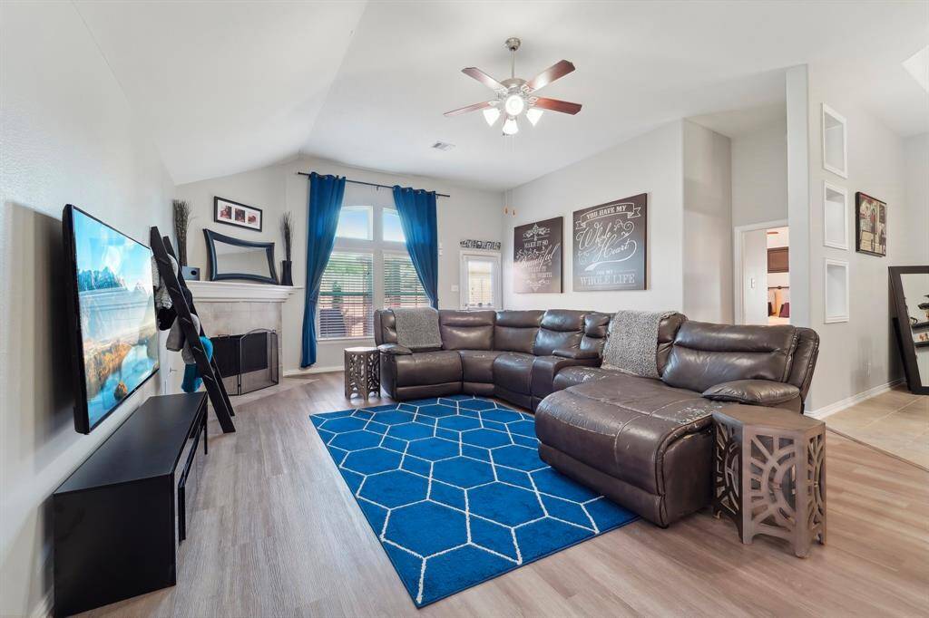 Spacious living room with tons of natural light.