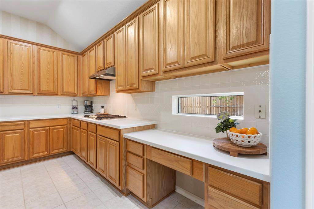 There is also a built in desk in the kitchen.