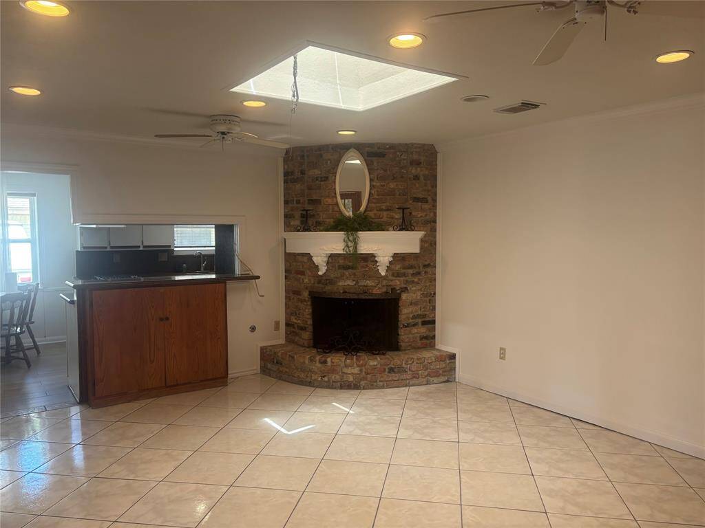 Fireplace in the family area