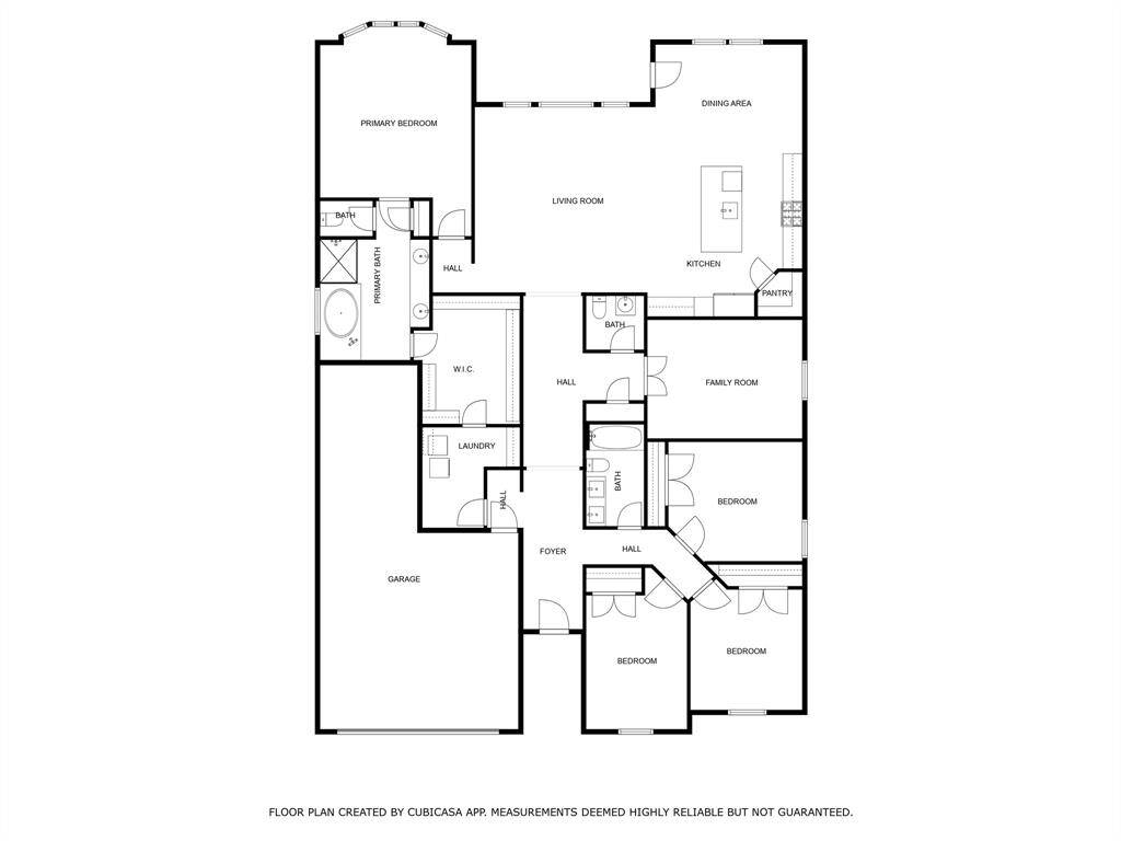 This open concept floorplan has 4 bedrooms 2.5 baths and a 3 car garage. This is a split floor plan with 3 bedrooms in the front and the primary bedroom located in the back of the home.