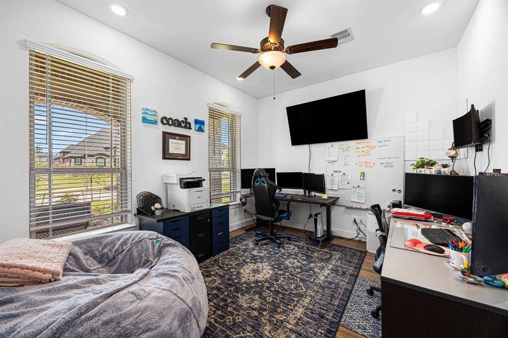 Right off the entry you will enter the study, will plenty of space for large office furniture.