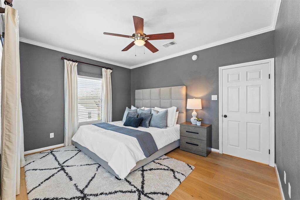 Your personal retreat. Deep, moody hues and automated retractable blackout shades set the stage for restful nights and easy mornings.