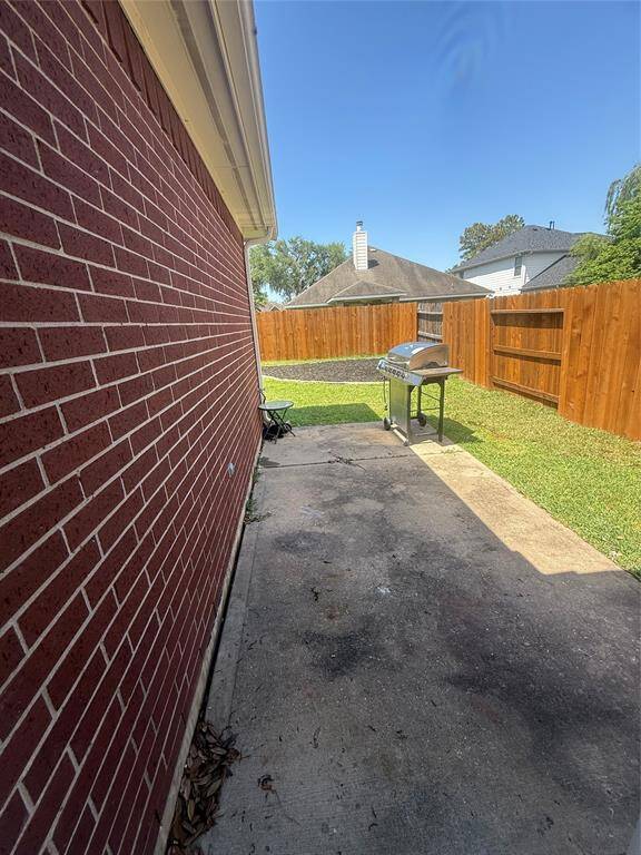 Walk out to your large patio.