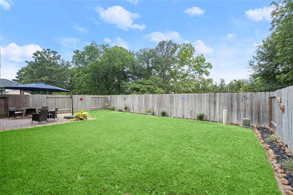 Spacious backyard.