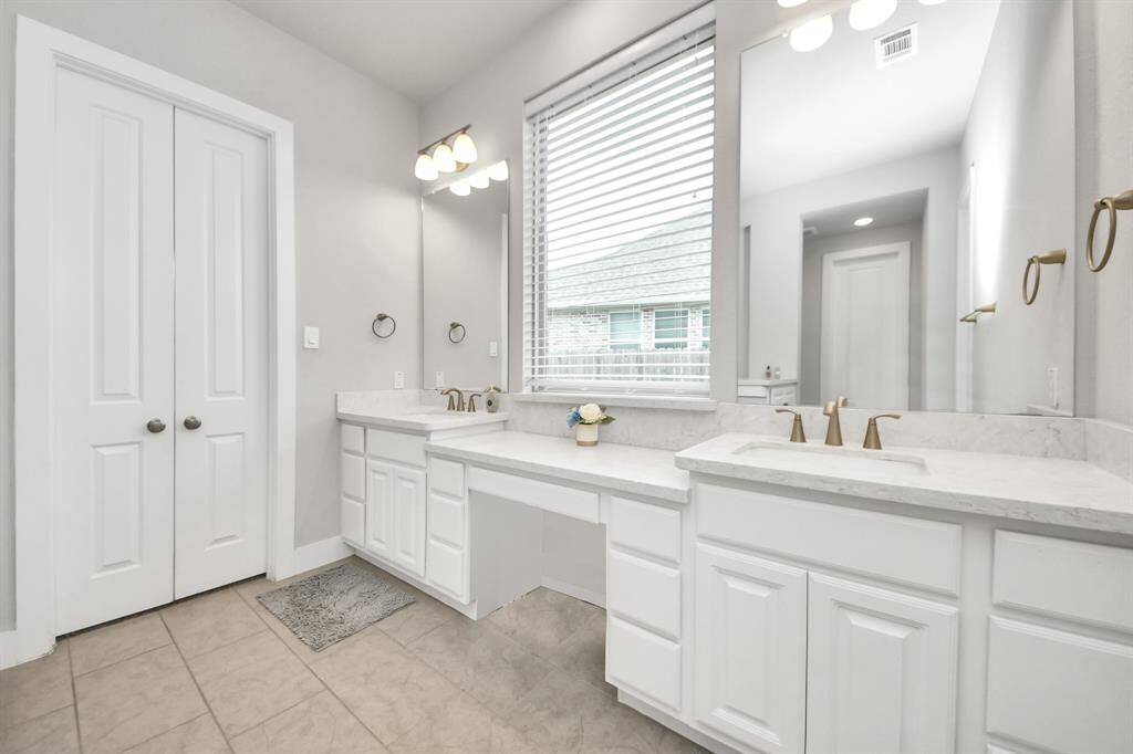 Beautiful primary bath with double vanity.