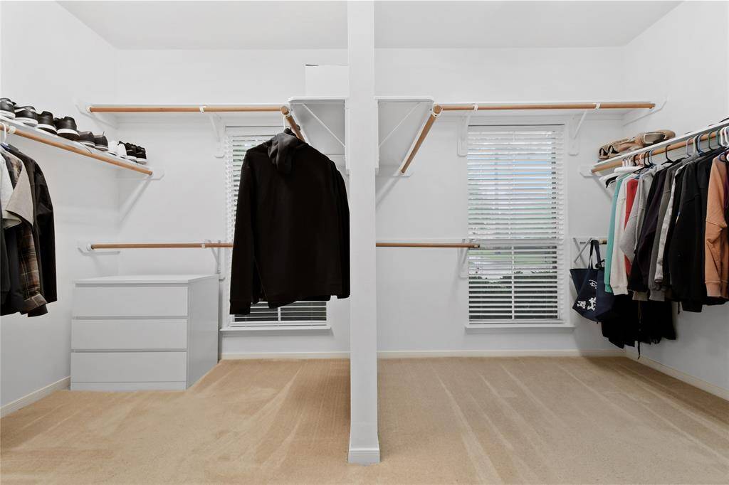 A large walk-in closet with tons of storage completes the suite.