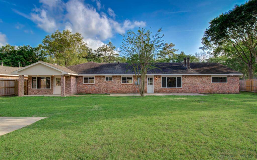 Looking back at the home, there is a large patio space for entertaining or hanging out.