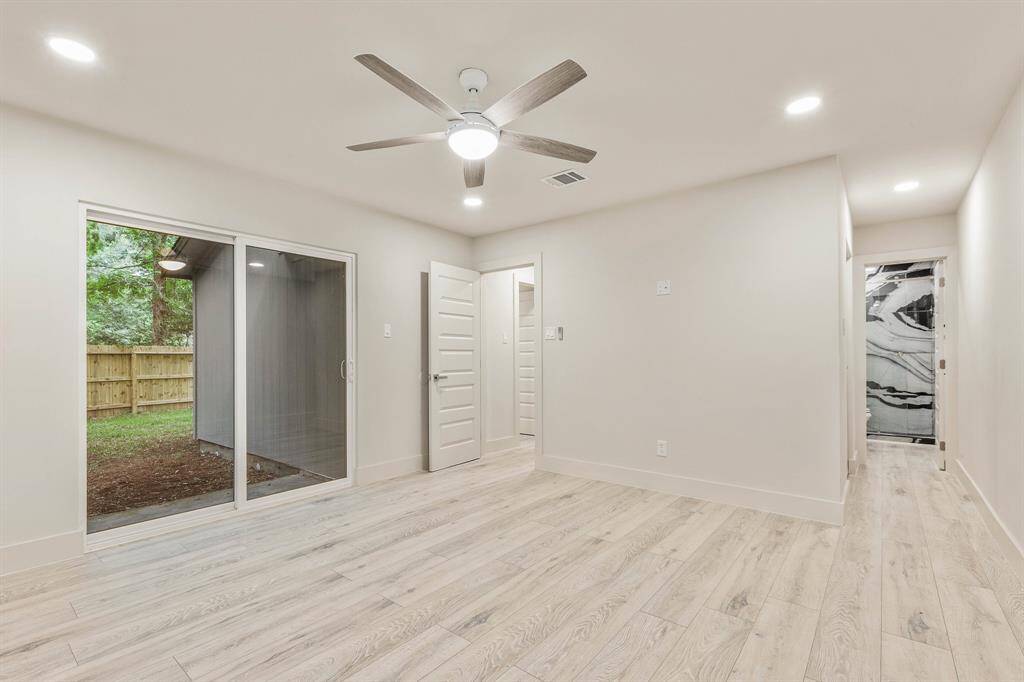 The primary suite offers a relaxing and private setting.