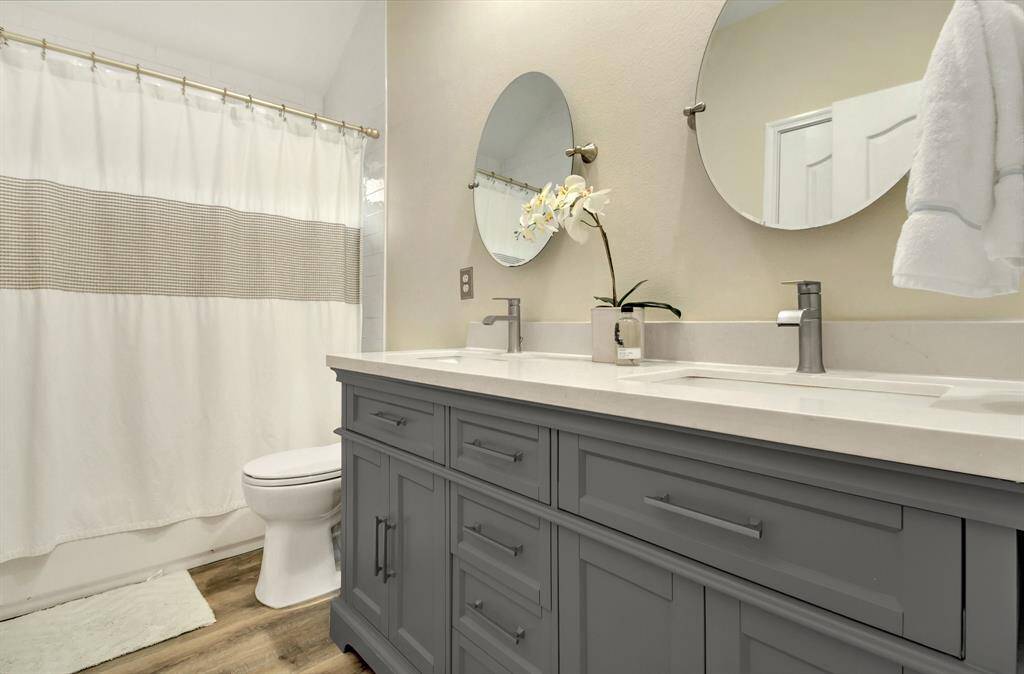 Updated secondary bathroom cabinets