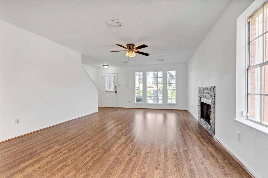Family room with tons of light