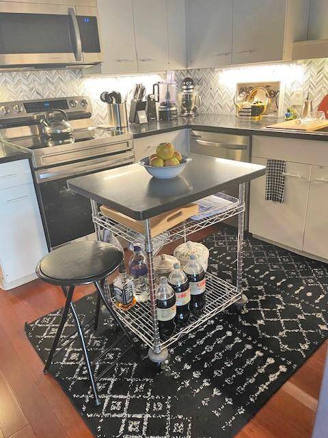 Kitchen with stainless appliances