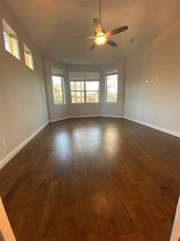 Updated shower and flooring in primary bathroom
