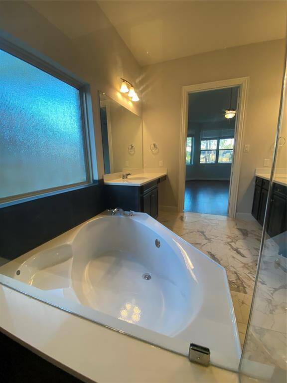 View to the primary bathroom entrance