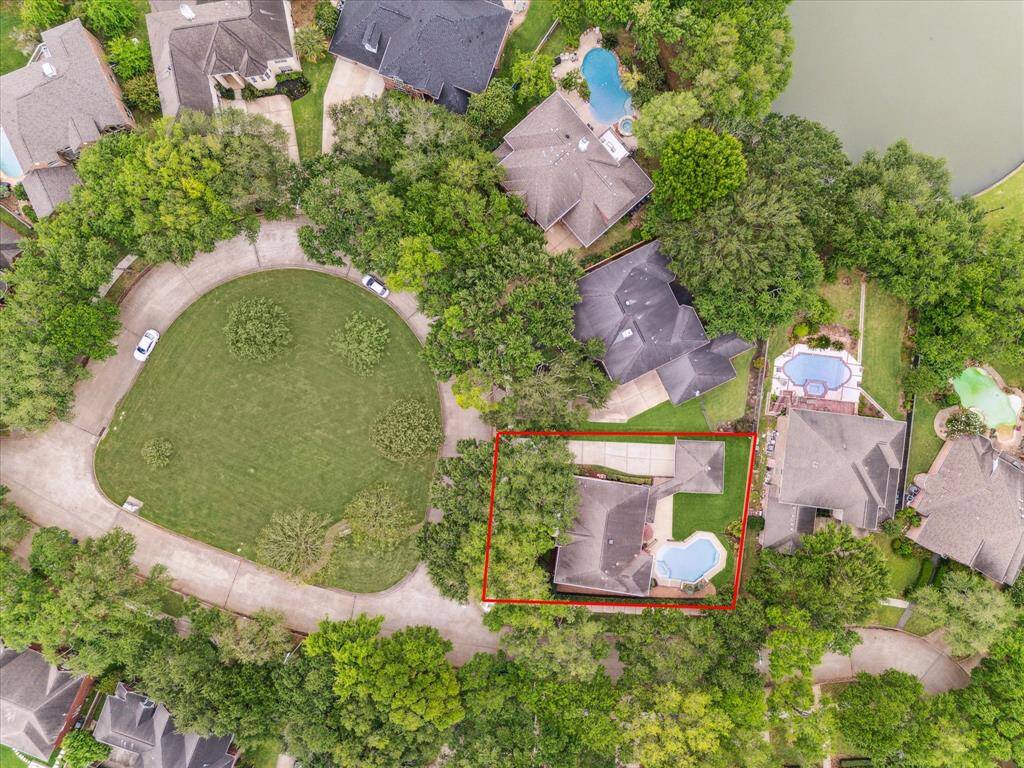 This view shows the green space across from the house.