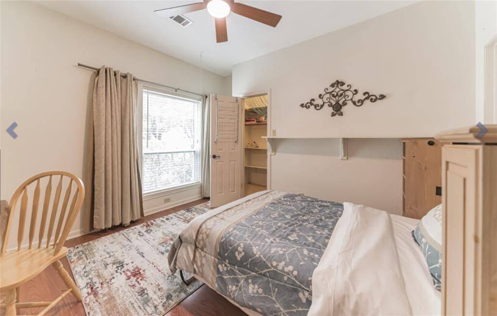 view with bed down