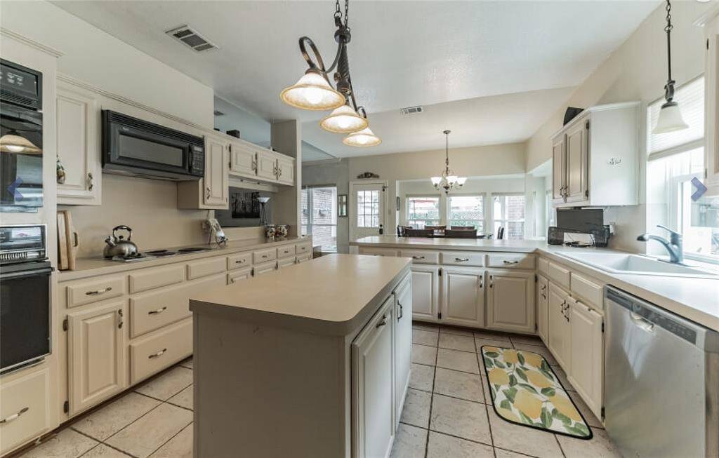 Fully stocked kitchen with island