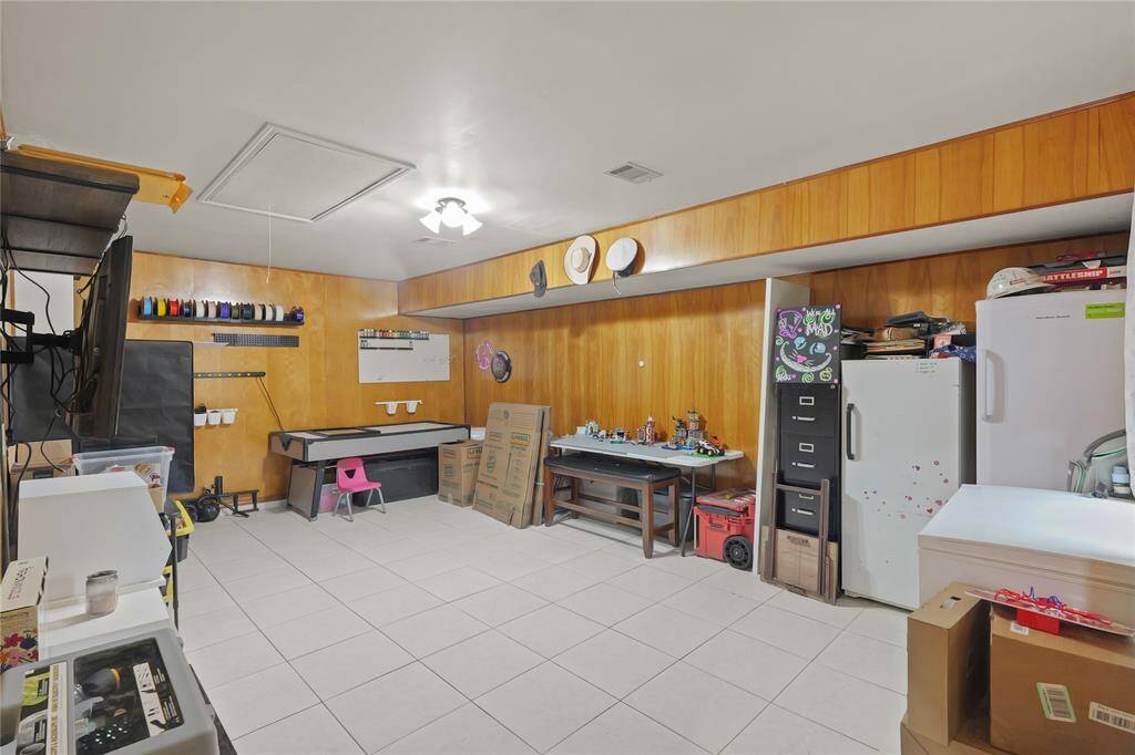 Enclosed garage Play Room