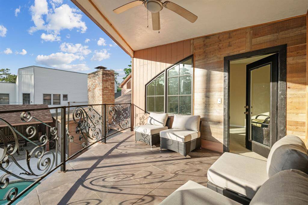 Amazing Balcony with Serene View Overseeing the Backyard.
