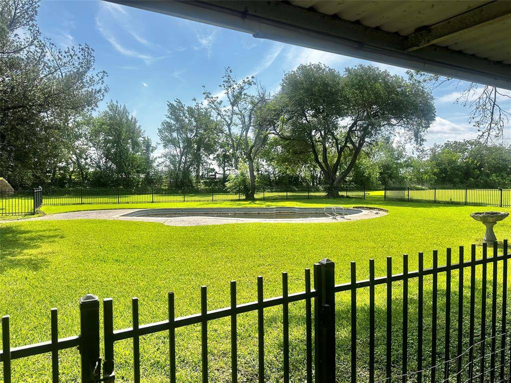 fenced in pool area
