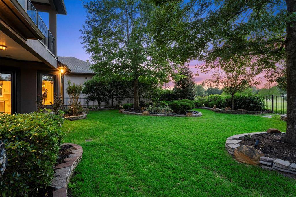 Backyard wrought iron fence