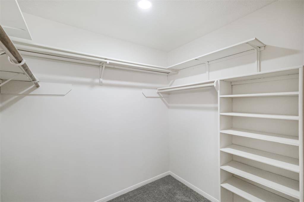 Right around the corner is amazing closet space!