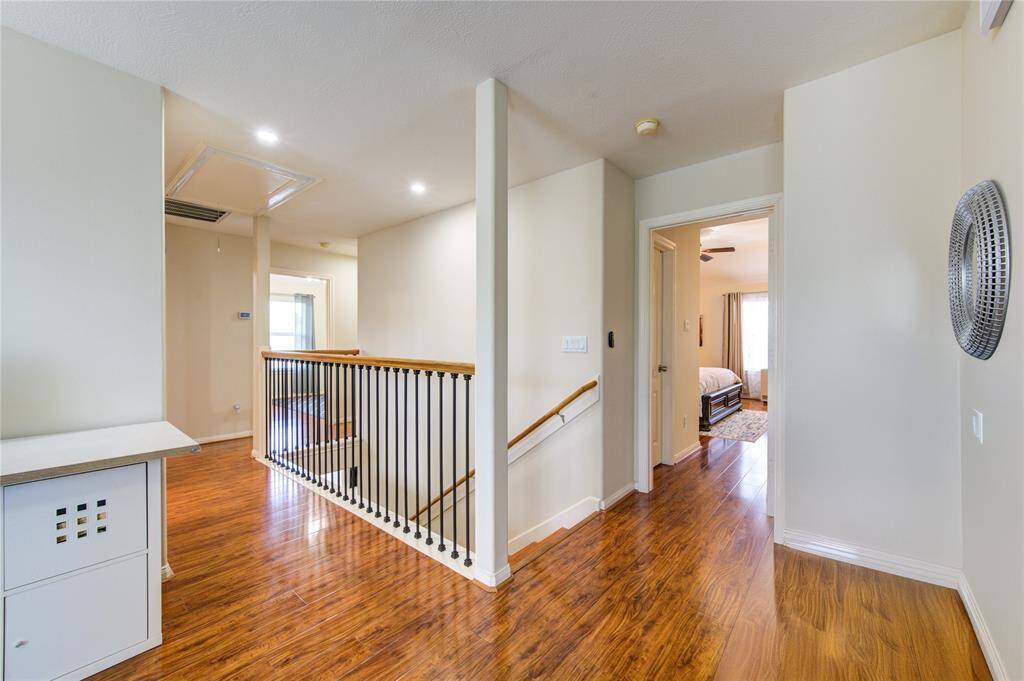 Split level design upstairs offering more privacy.