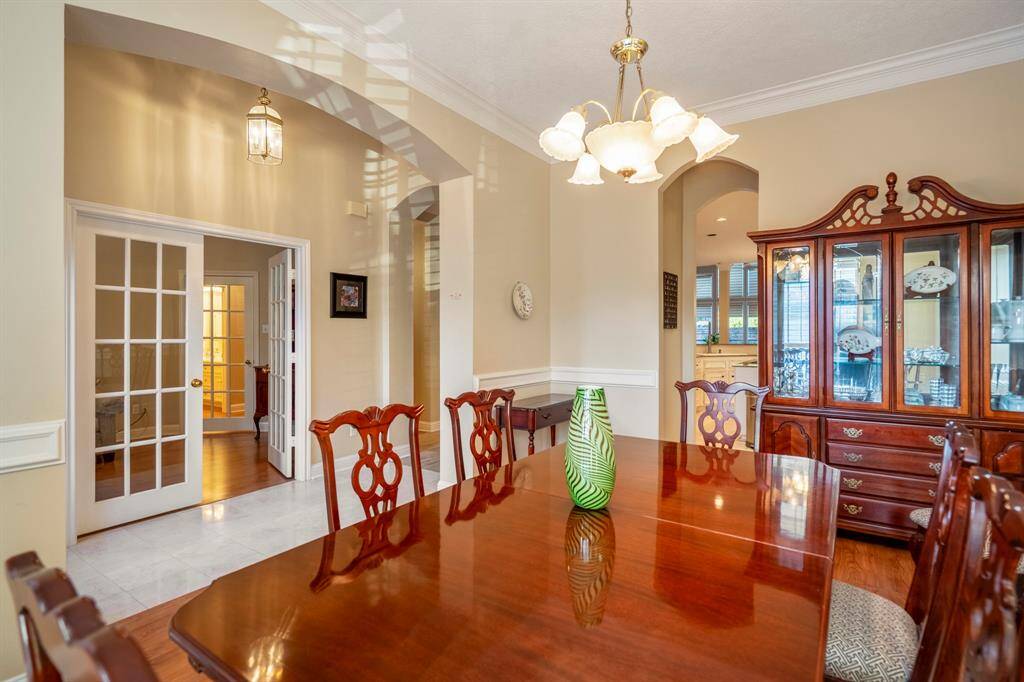 The dining room, looking out to the entry and study.  It's a very light and bright space.