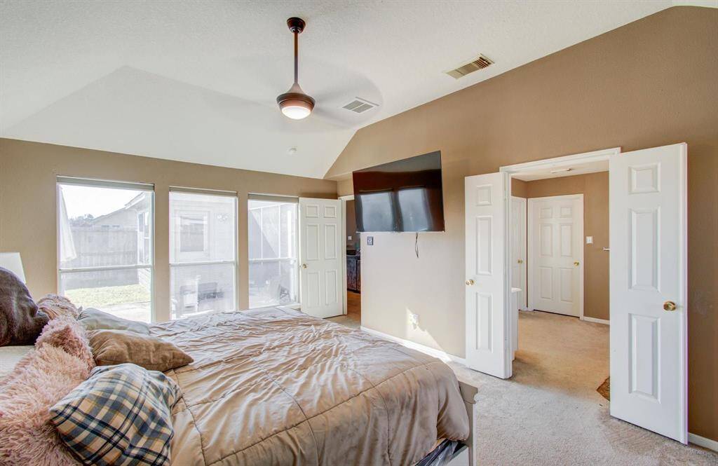 Primary has a good amount of windows on both sides providing really good natural lighting to the room and the primary bath is upgraded with a wide dual French door entry.