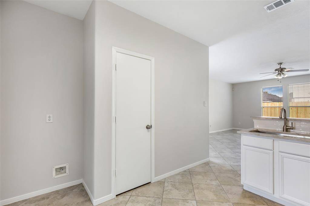 View from kitchen into living room.